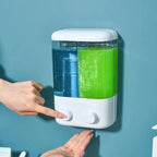Porte Savon Mural Liquide Blanc Transparent - Double