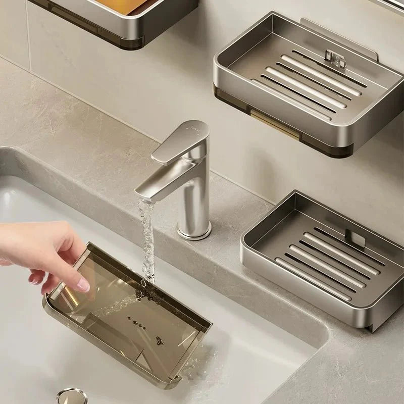 Porte Savon Mural Sans Écoulement - Gris