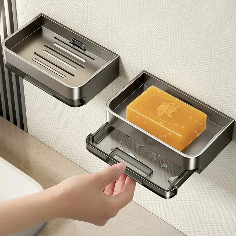 Porte Savon Mural Sans Écoulement - Gris