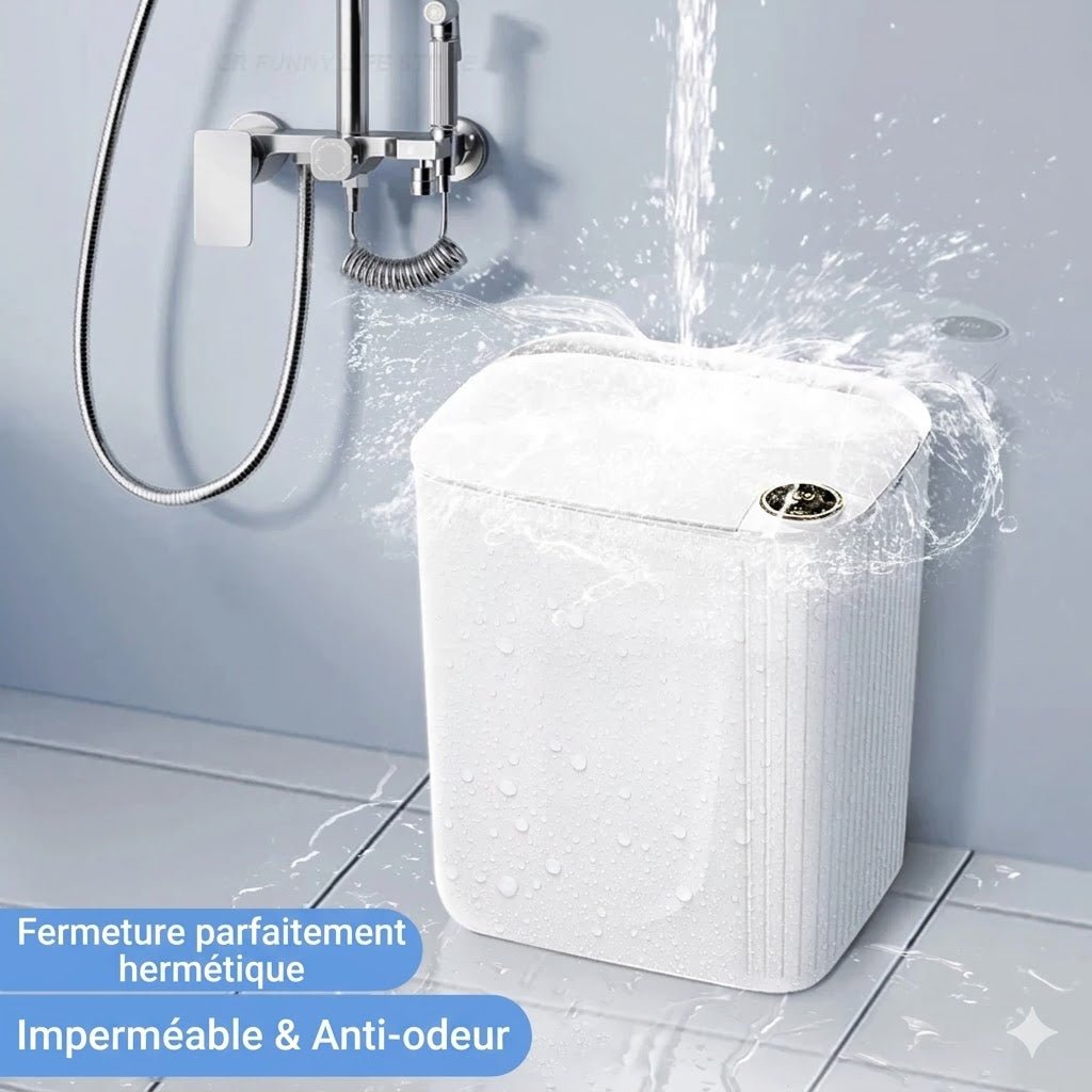 Poubelle Automatique 20L avec Affichage Batterie & Lumière Bleu -