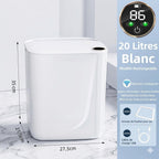 Poubelle Automatique 20L avec Affichage Batterie & Lumière Bleu -