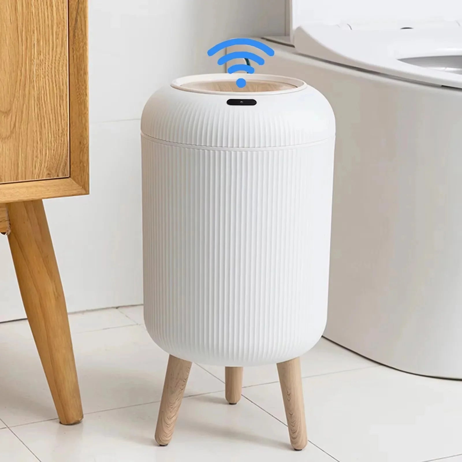 Poubelle Automatique Design Scandinave 10L - Blanc