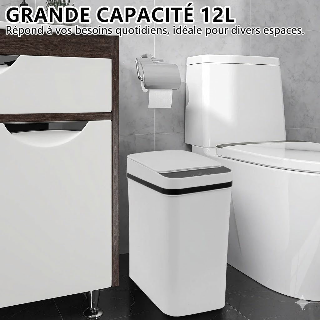 Poubelle Automatique Rectangulaire 12L - Blanc