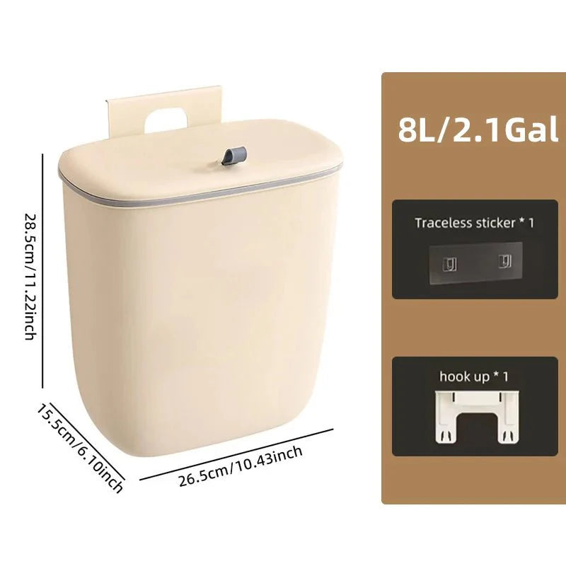 Poubelle Cuisine Suspendue avec Couvercle - 5.8L