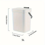 Poubelle de Porte de Placard Cuisine - Blanc 5L