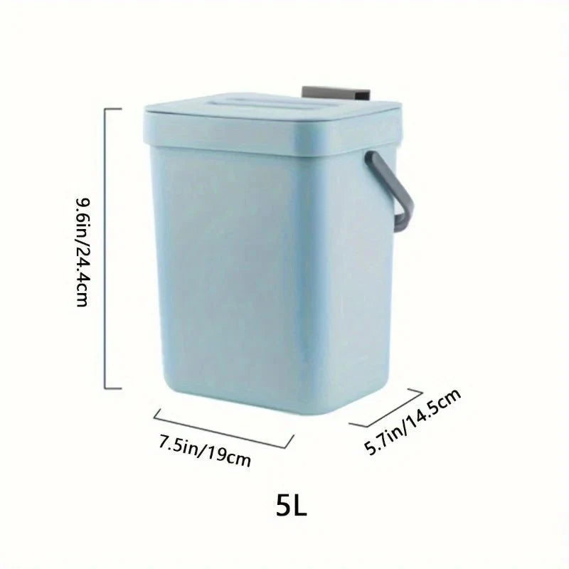 Poubelle de Porte de Placard Cuisine - Bleu 5L