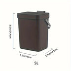 Poubelle de Porte de Placard Cuisine - Noir 5L