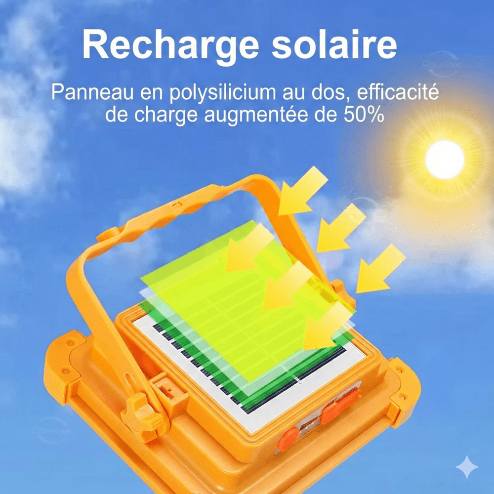 Projecteur a Main Puissant LED Energie Solaire -