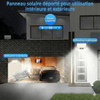 Projecteur LED Grand Angle avec Télécommande & Panneau Solaire Déporté -
