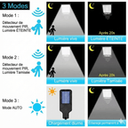 Projecteur Led Mural Solaire avec Détecteur de Mouvement -