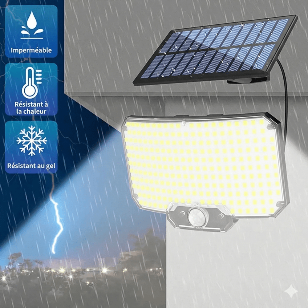Projecteur LED Solaire avec Panneau Déporté -