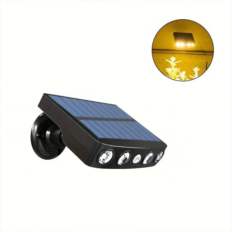 Projecteur LED Solaire Détecteur de Mouvement Noir - Blanc chaud