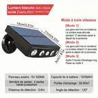 Projecteur LED Solaire Détecteur de Mouvement Noir - Blanc froid