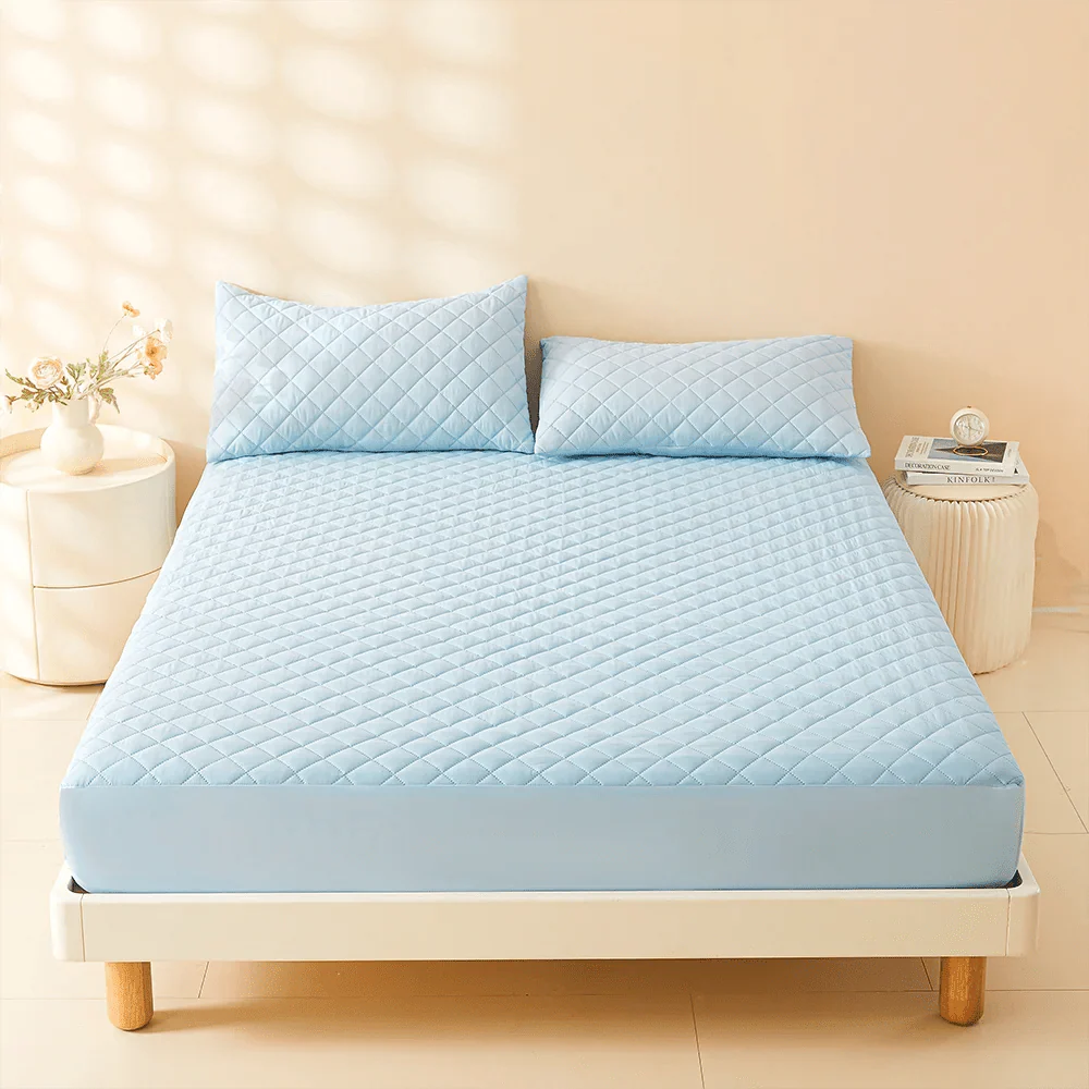 Protege Matelas Impermeable Drap Housse - Bleu