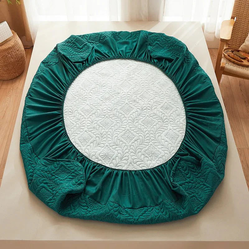Protège Matelas Matelassé Imperméable Grand Confort - Vert