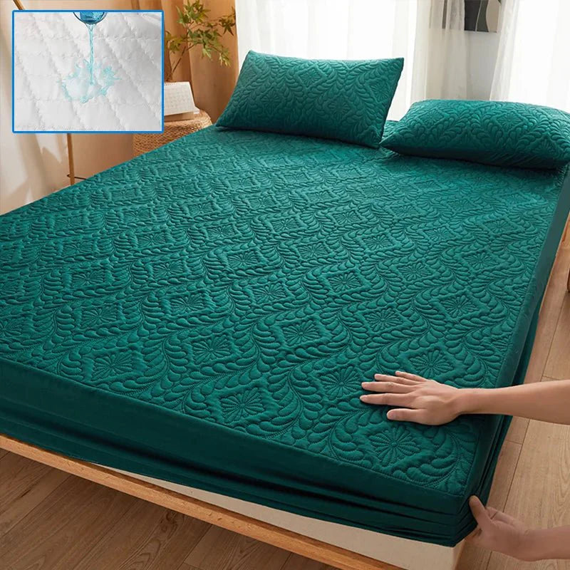 Protège Matelas Matelassé Imperméable Grand Confort - Vert