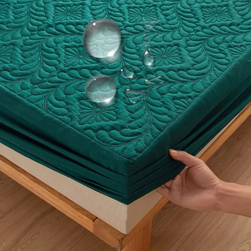 Protège Matelas Matelassé Imperméable Grand Confort - Vert