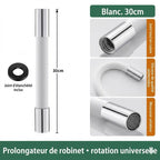 Rallonge Robinet Flexible en Silicone 360° - Blanc - 30cm