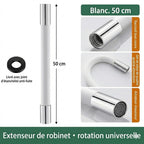 Rallonge Robinet Flexible en Silicone 360° - Blanc - 50cm