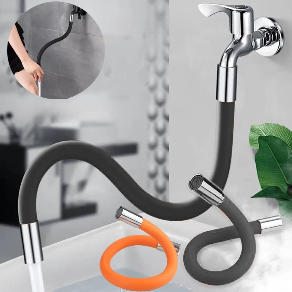 Rallonge Robinet Flexible en Silicone 360° - Orange - 20cm