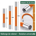 Rallonge Robinet Flexible en Silicone 360° - Orange - 20cm