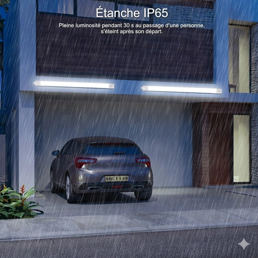 Réglette LED Étanche IP65 avec Détecteur de Mouvement -