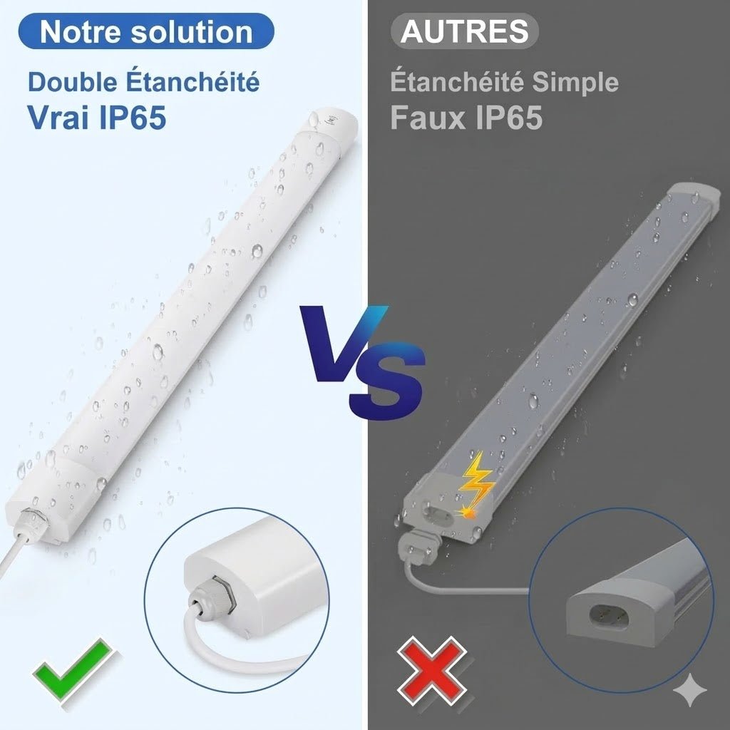 Réglette LED Étanche IP65 avec Détecteur de Mouvement -