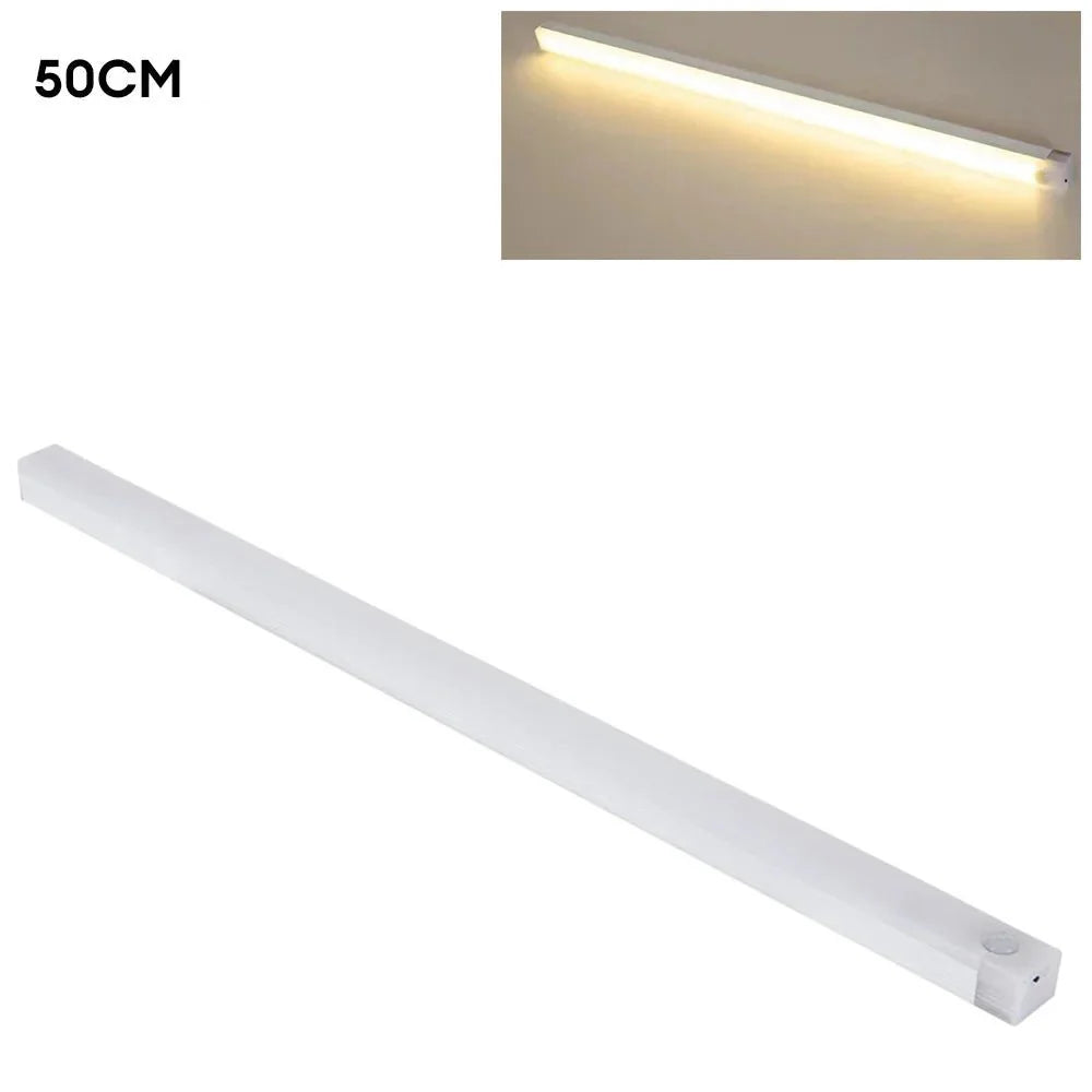 Reglette LED Sans Fil Rechargeable avec Détecteur de Mouvement - 50cm Blanc chaud