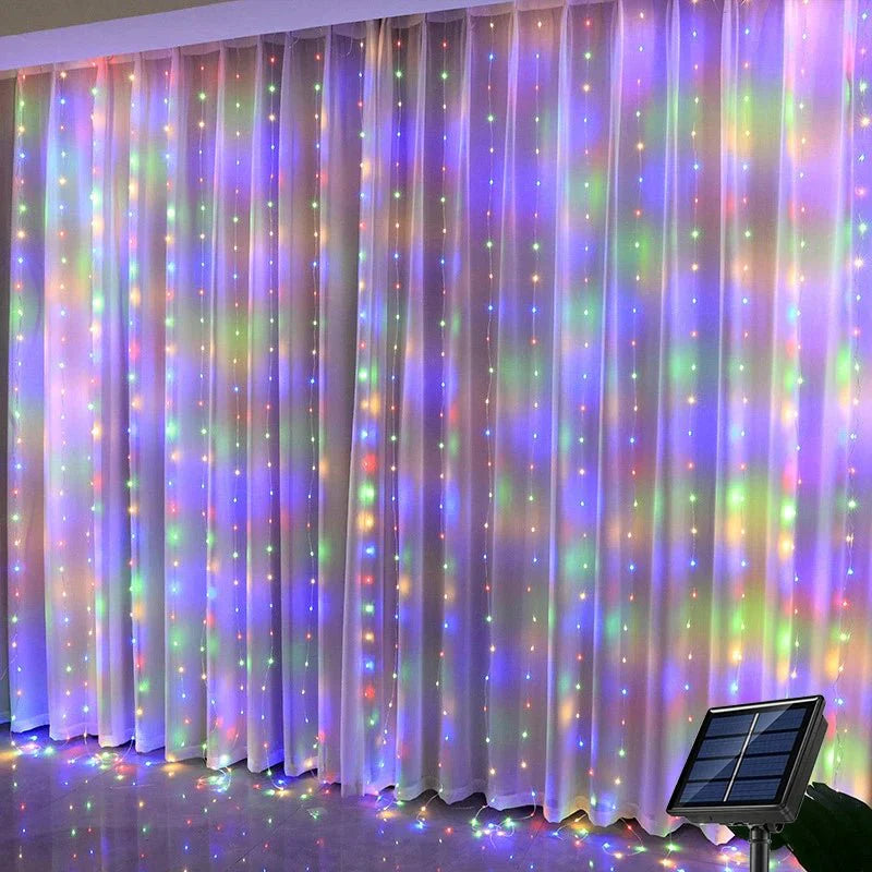 Rideau Guirlande Solaire - Multicolore