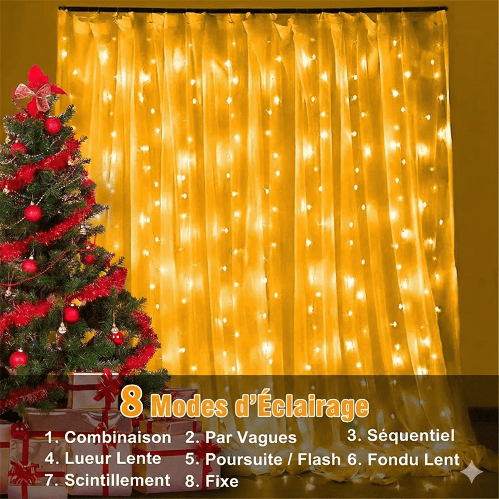 Rideau Guirlande Solaire - Multicolore
