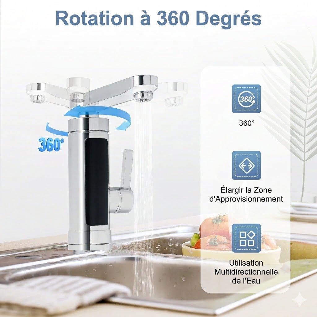 Robinet Chauffe Eau avec Affichage Digital de Température -