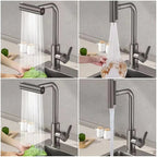 Robinet Cuisine avec Douchette Extractible Multijets - Gris