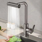 Robinet Cuisine avec Douchette Extractible Multijets - Gris