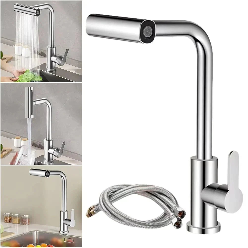 Robinet Cuisine avec Douchette Extractible Multijets - Gris