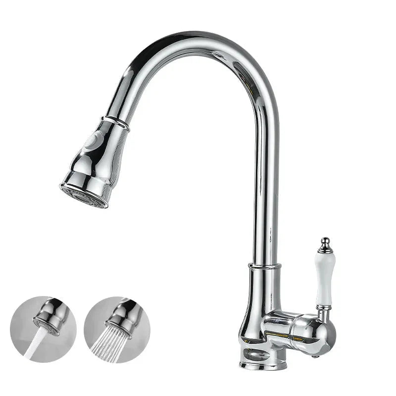 Robinet Cuisine avec Douchette Style Rétro - H