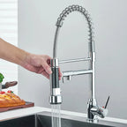 Robinet Cuisine Industriel avec Douchette et Ressort Flexible - A