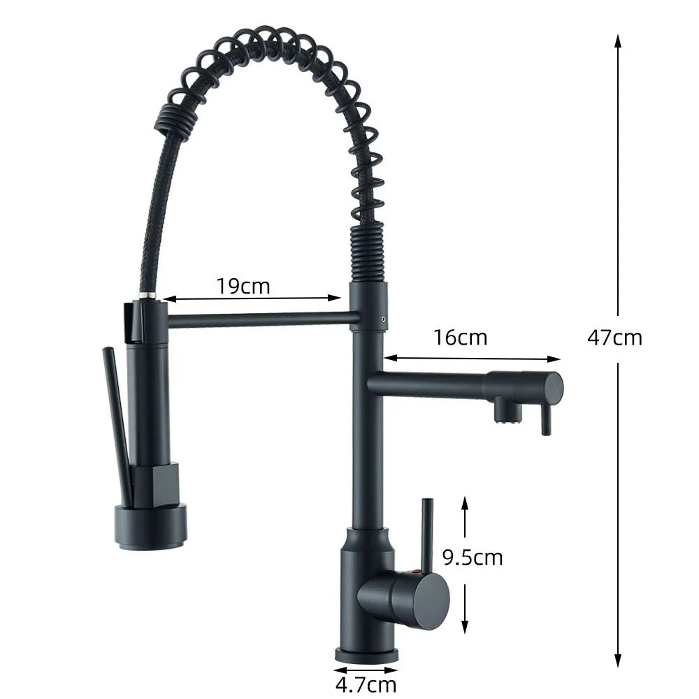 Robinet Cuisine Industriel avec Douchette et Ressort Flexible - E