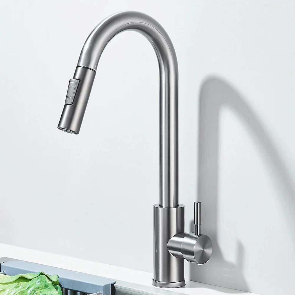Robinet de Cuisine avec Petite Douchette Extractible - D