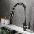 Robinet de Cuisine Gris en Acier avec Douchette - A