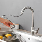 Robinet de Cuisine Gris en Acier avec Douchette - A