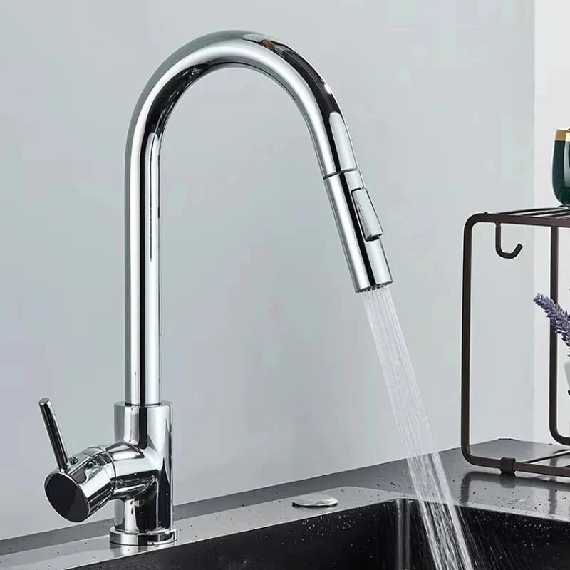 Robinet de Cuisine Gris en Acier avec Douchette - B