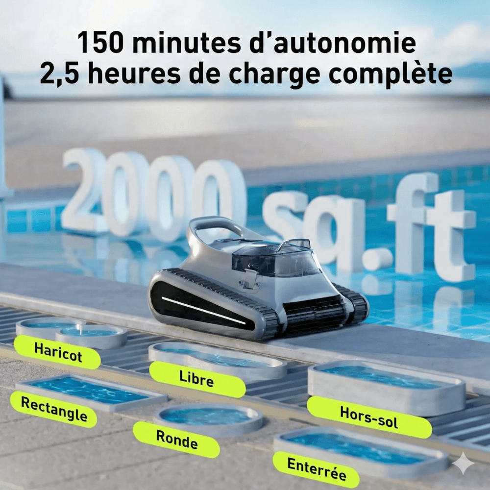 Robot Aspirateur Piscine Intelligent Sans Fil -