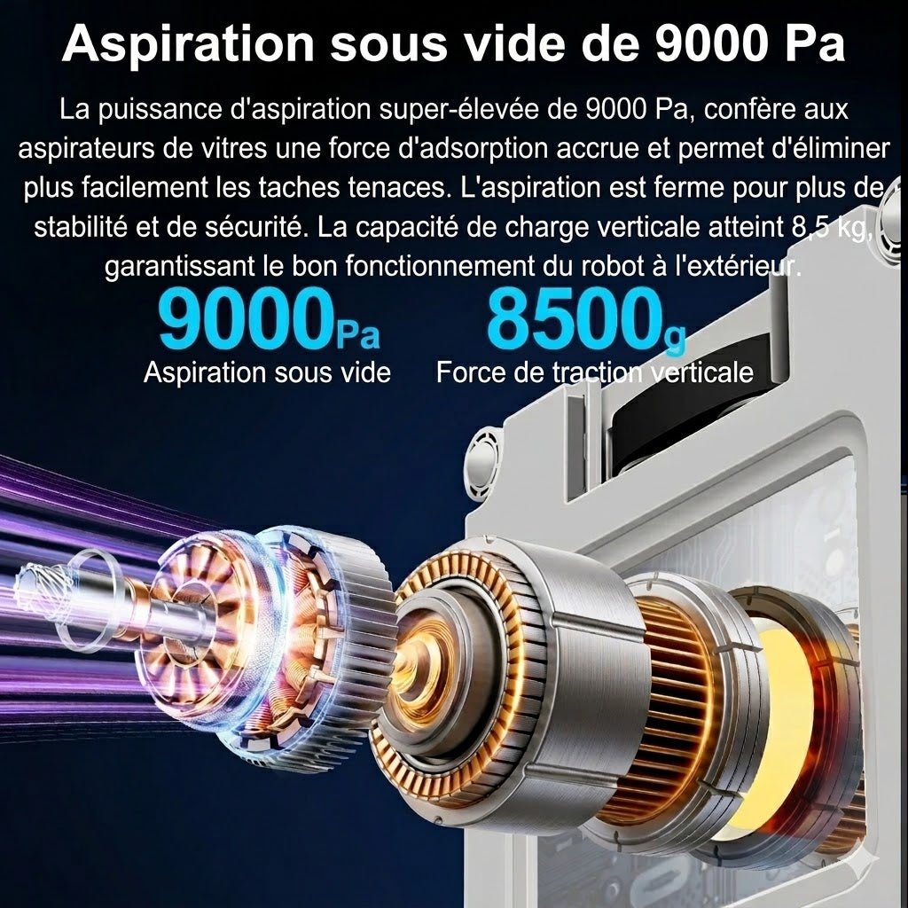 Robot Lave - Vitre Double Spray 9000 Pa -