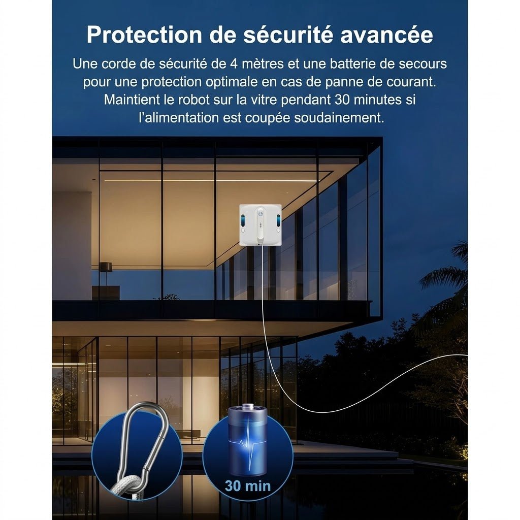 Robot Lave - Vitre Double Spray 9000 Pa -