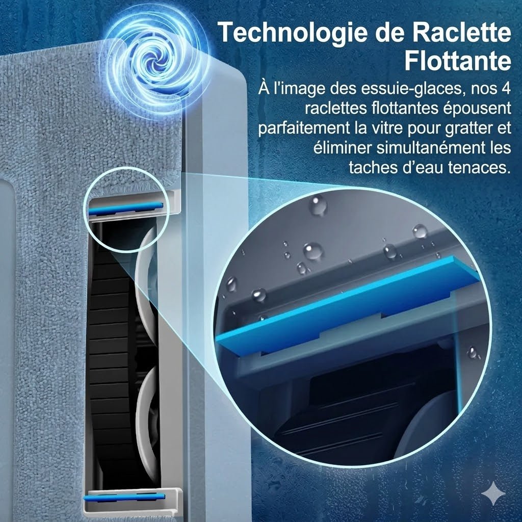 Robot Lave - Vitre Double Spray 9000 Pa -
