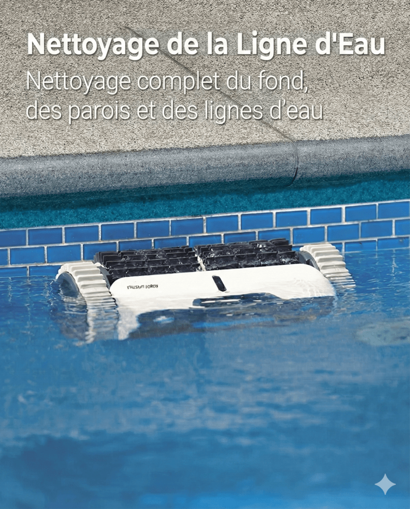 Robot Piscine Électrique Connecté Fond et Parois - Blanc