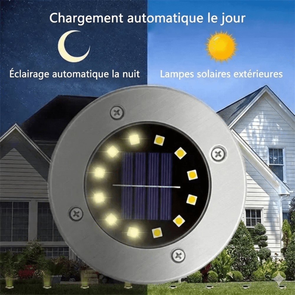 Spot Led Pique Jardin Disques Solaires - Blanc chaud