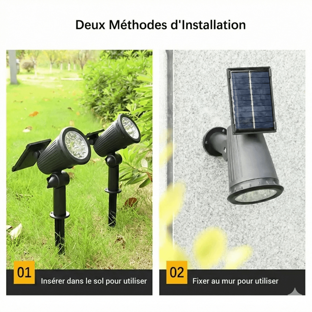 Spot Solaire Orientable à Piquer - Blanc froid