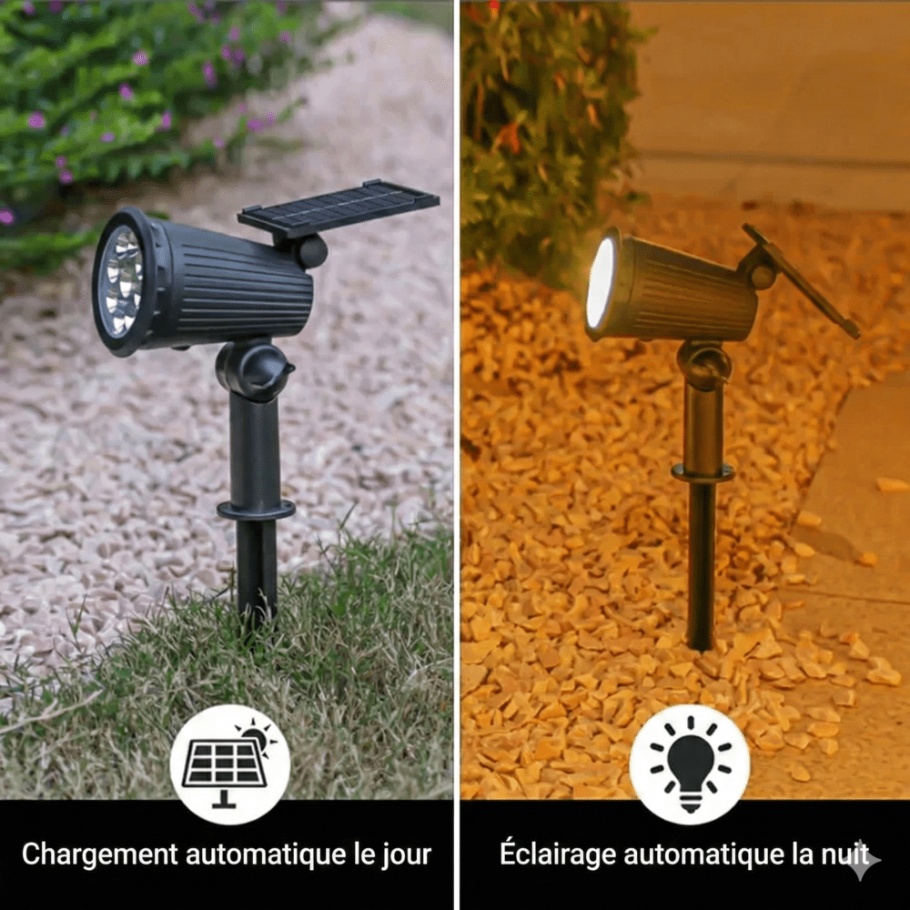 Spot Solaire Orientable à Piquer - Blanc froid