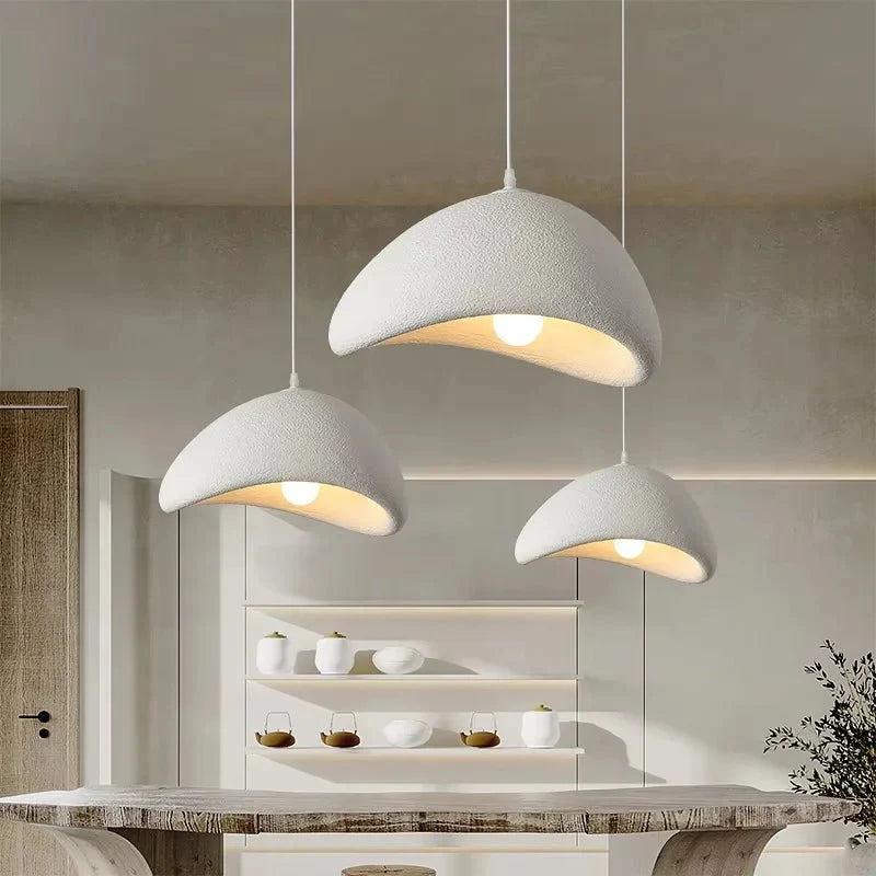 Suspension Design Organique Forme Galet - A Blanc